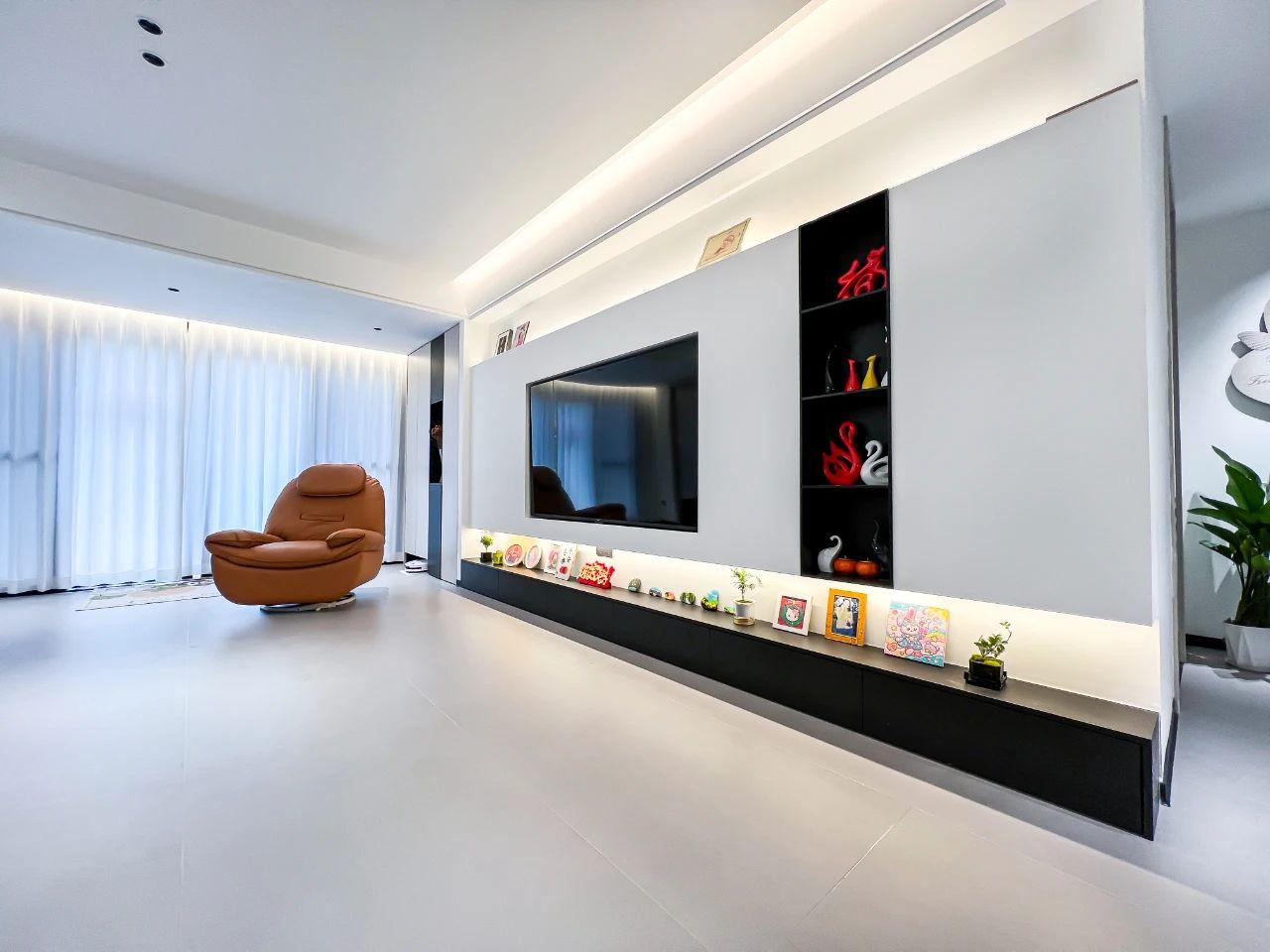 ?150㎡現(xiàn)代極簡(jiǎn)新家｜全屋微水泥瓷磚通鋪，高級(jí)感直接封神！